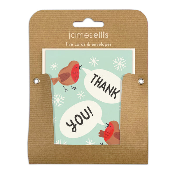 James Ellis Thank You Robins pk of 5 cards