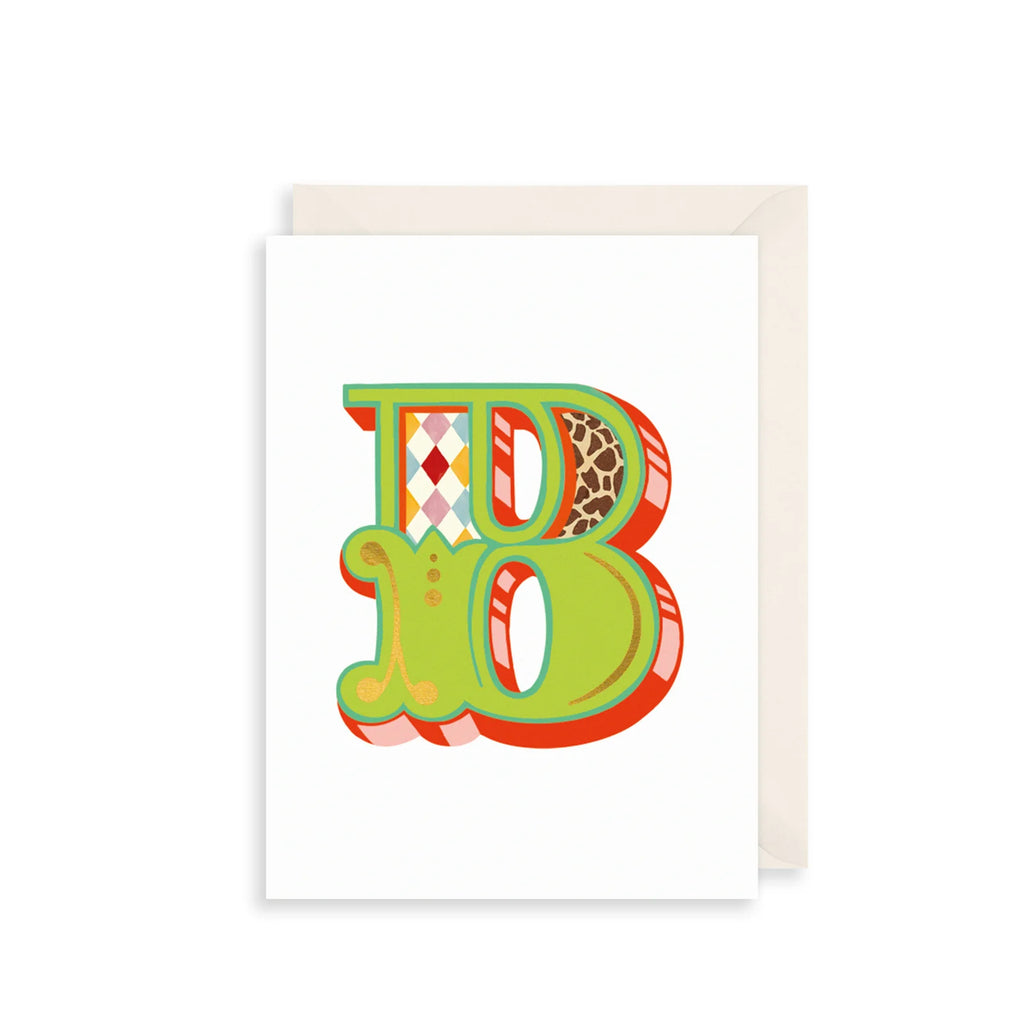 The Art File 'B' Alphabet Greetings Card