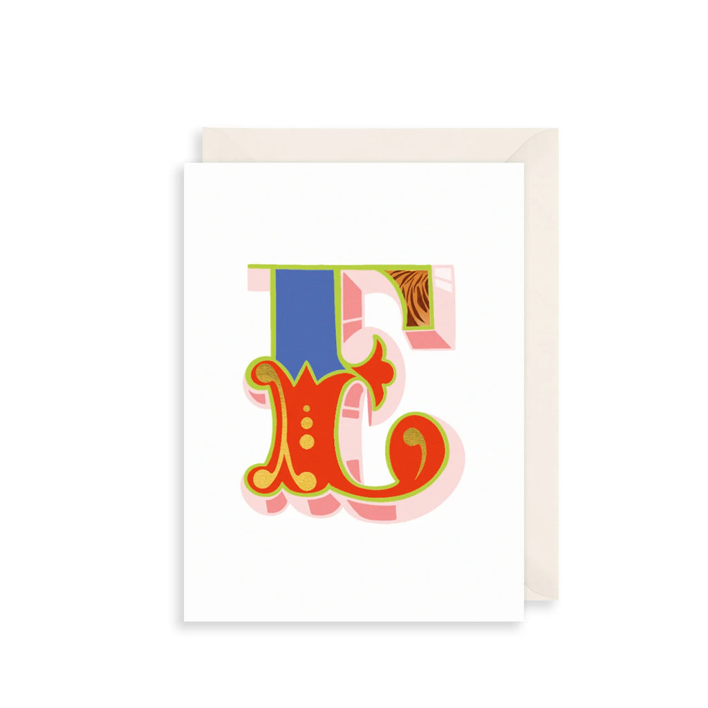 The Art File 'E' Alphabet Greetings Card