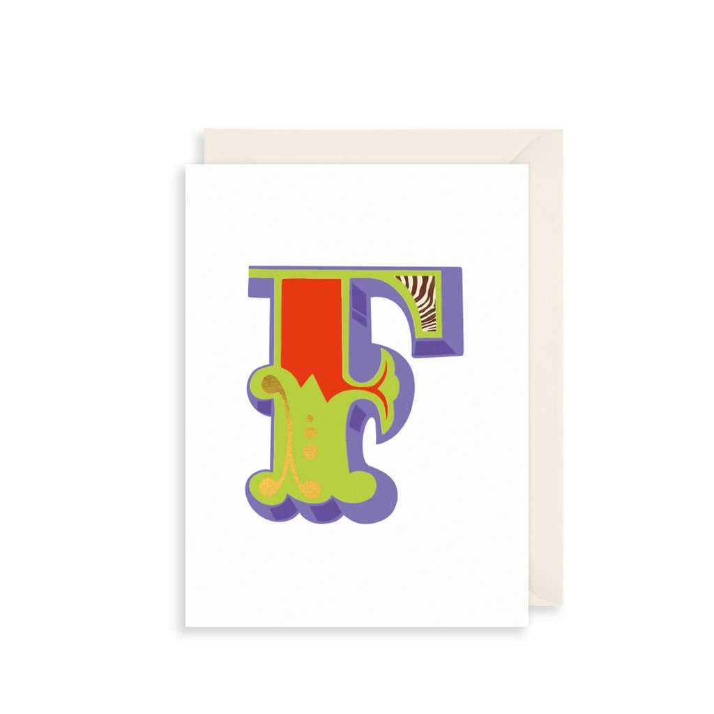 The Art File 'F' Alphabet Greetings Card