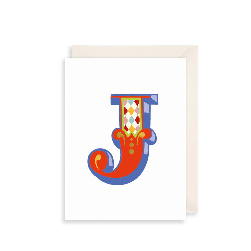 The Art File 'J' Alphabet Greetings Card