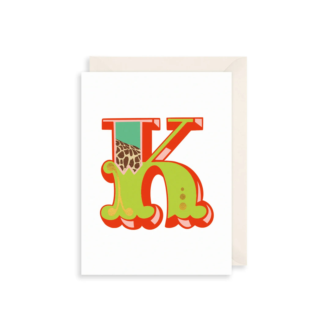 The Art File 'K' Alphabet Greetings Card