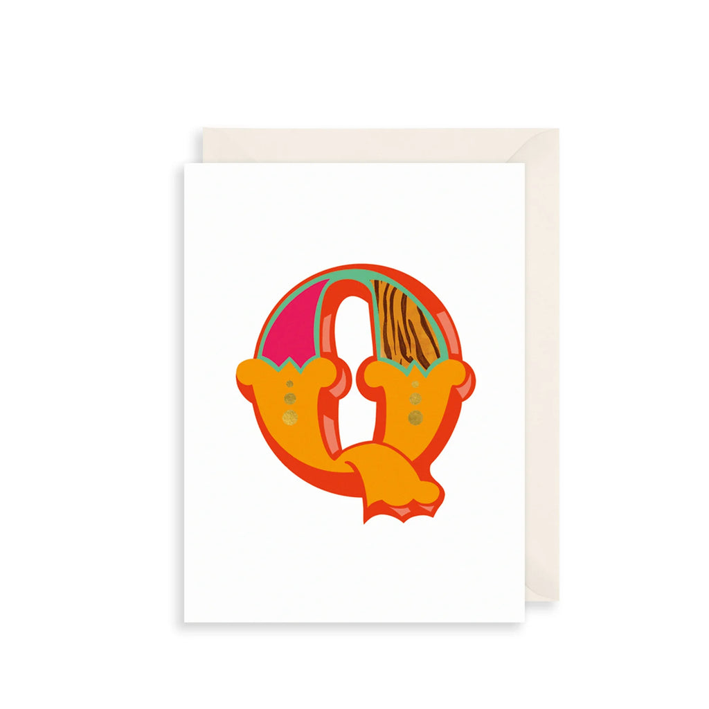 The Art File 'Q' Alphabet Greetings Card