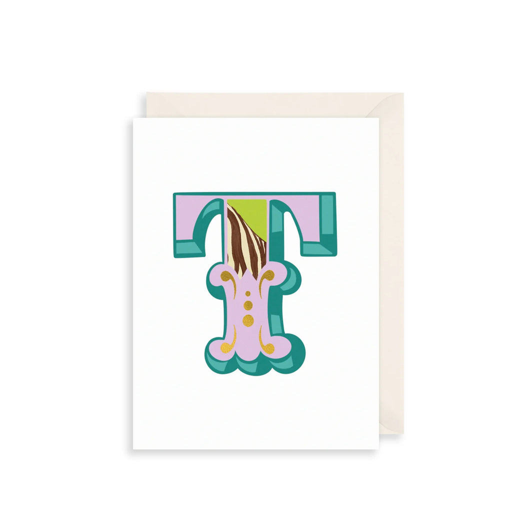 The Art File 'T' Alphabet Greetings Card