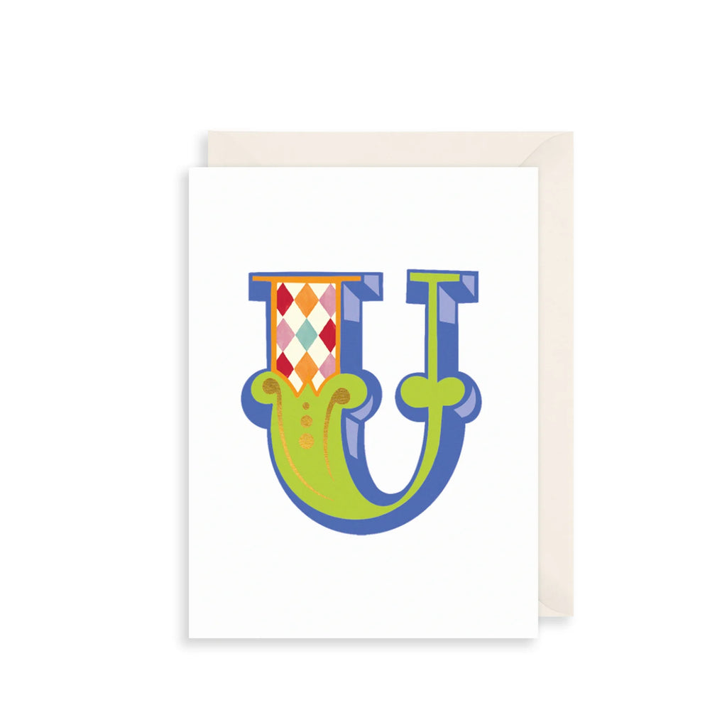 The Art File 'U' Alphabet Greetings Card