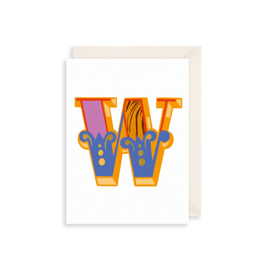 The Art File 'W' Alphabet Greetings Card