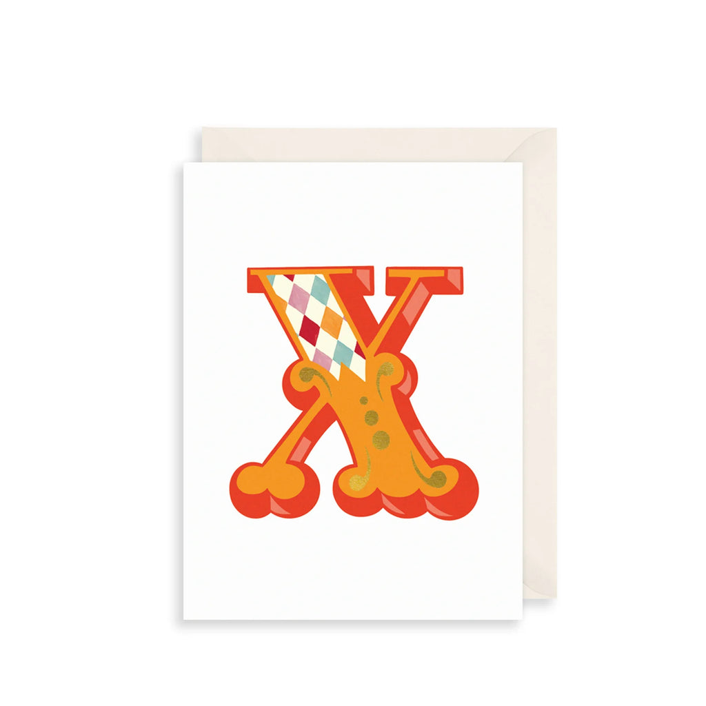 The Art File 'X' Alphabet Greetings Card