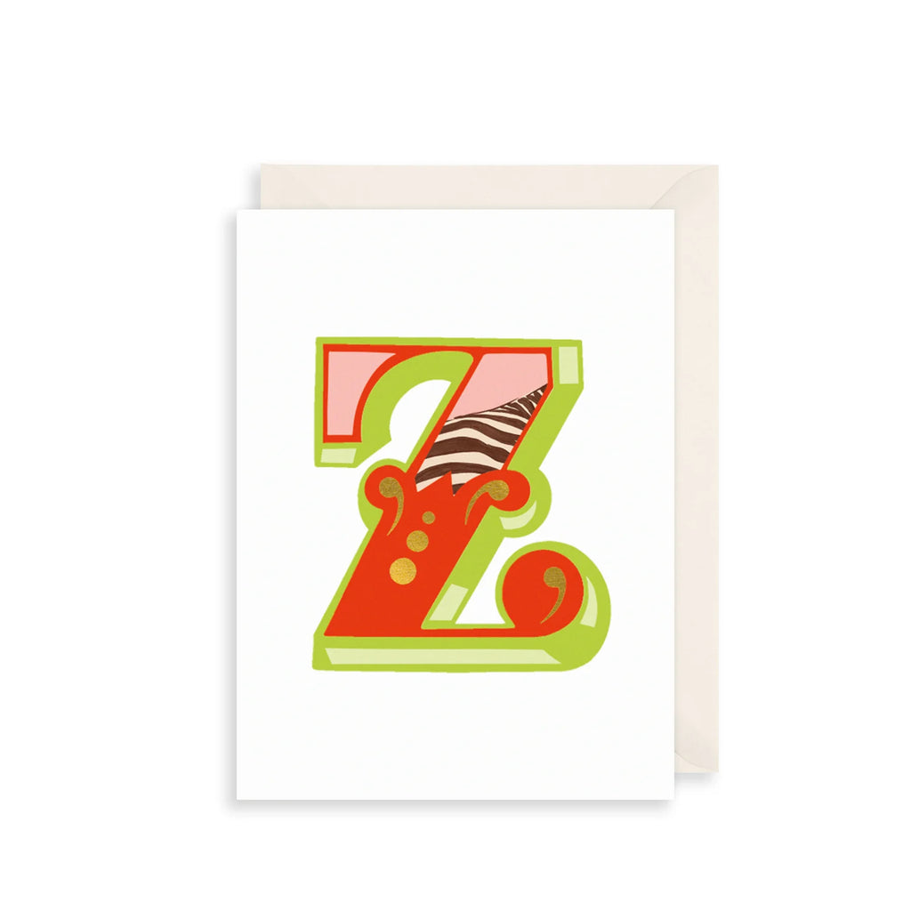 The Art File 'Z' Alphabet Greetings Card