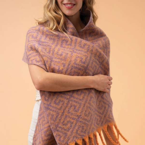 Powder Scarf Athena - Tangerine/Lavender