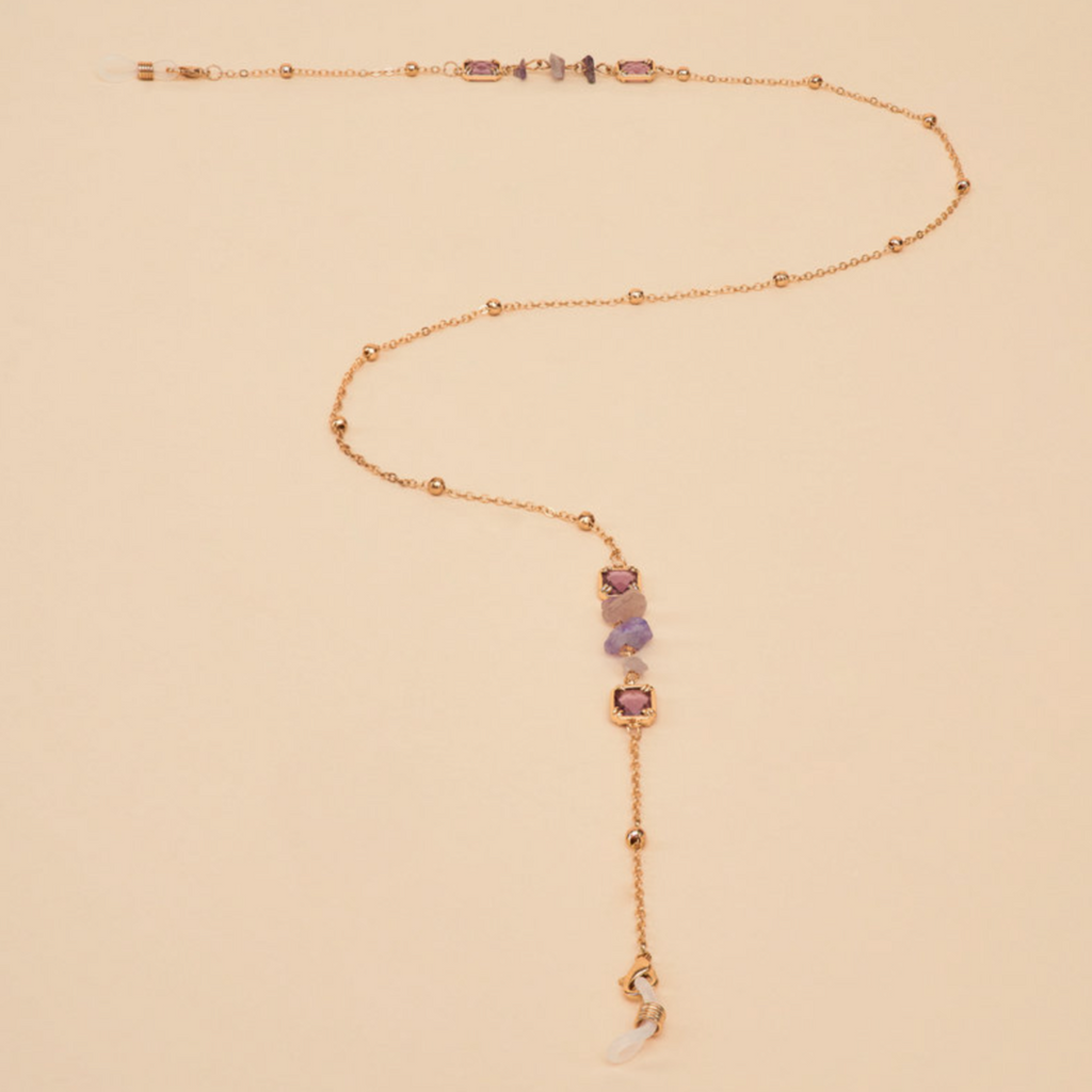 Powder Glasses Chain - Delicate Chain in Amethyst
