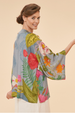 Powder Tropical Flora and Fauna Kimono Jacket in Lavender