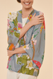 Powder Tropical Flora and Fauna Kimono Jacket in Lavender