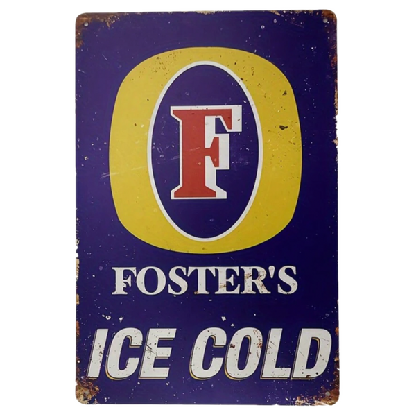 Tin Metal Bar Plaque Foster's Ice Cold