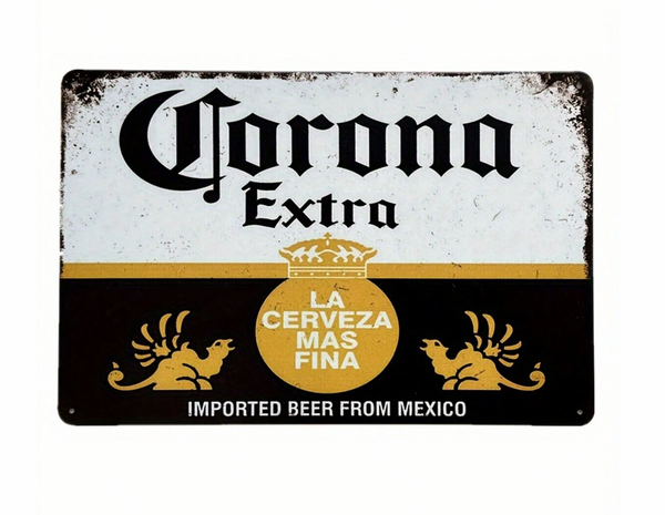 Tin Metal Bar Plaque Corona Extra