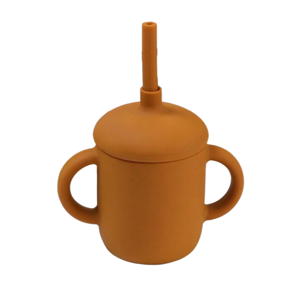 Mushroom Shaped Silicone Straw Baby & Toddler Sippy Cup - Assorted Colours