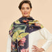 Powder Luxurious Exotic Evening Scarf, Ink