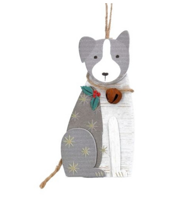 Gisela Graham Wooden Christmas Decoration - Dog