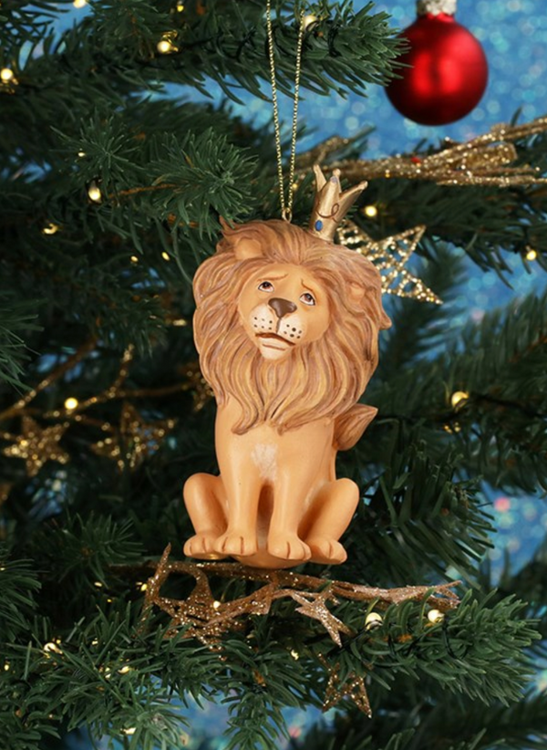 Gisela Graham Brown Resin Lion with Crown Decoration