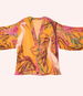 Powder Kimono Jacket - Oriental Crane - Ochre