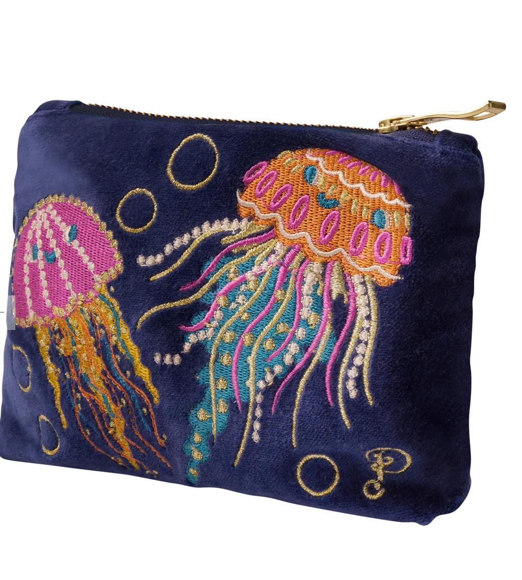 Powder Velvet Mini Pouch - Jolly Jellies - Navy