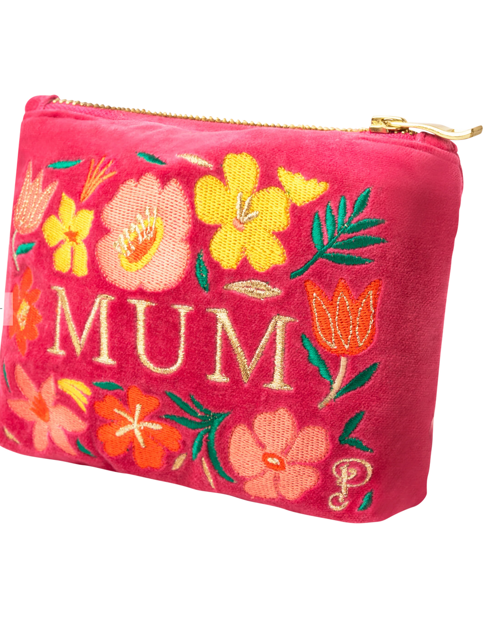 Powder Velvet Mini Pouch - Lovely Mum - Fuchsia