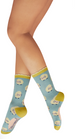 Powder Ladies' Ankle Socks - Marshmallow Sheep - Ice Blue