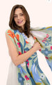 Powder Printed Scarf - Garden Friends in Wild Flowers