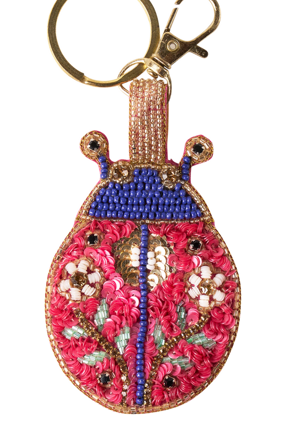 Powder Beaded Keyring - Lovely Ladybird