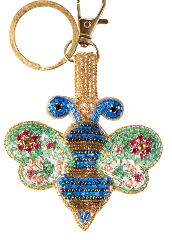 Powder Beaded Keyring - Blinged Bee