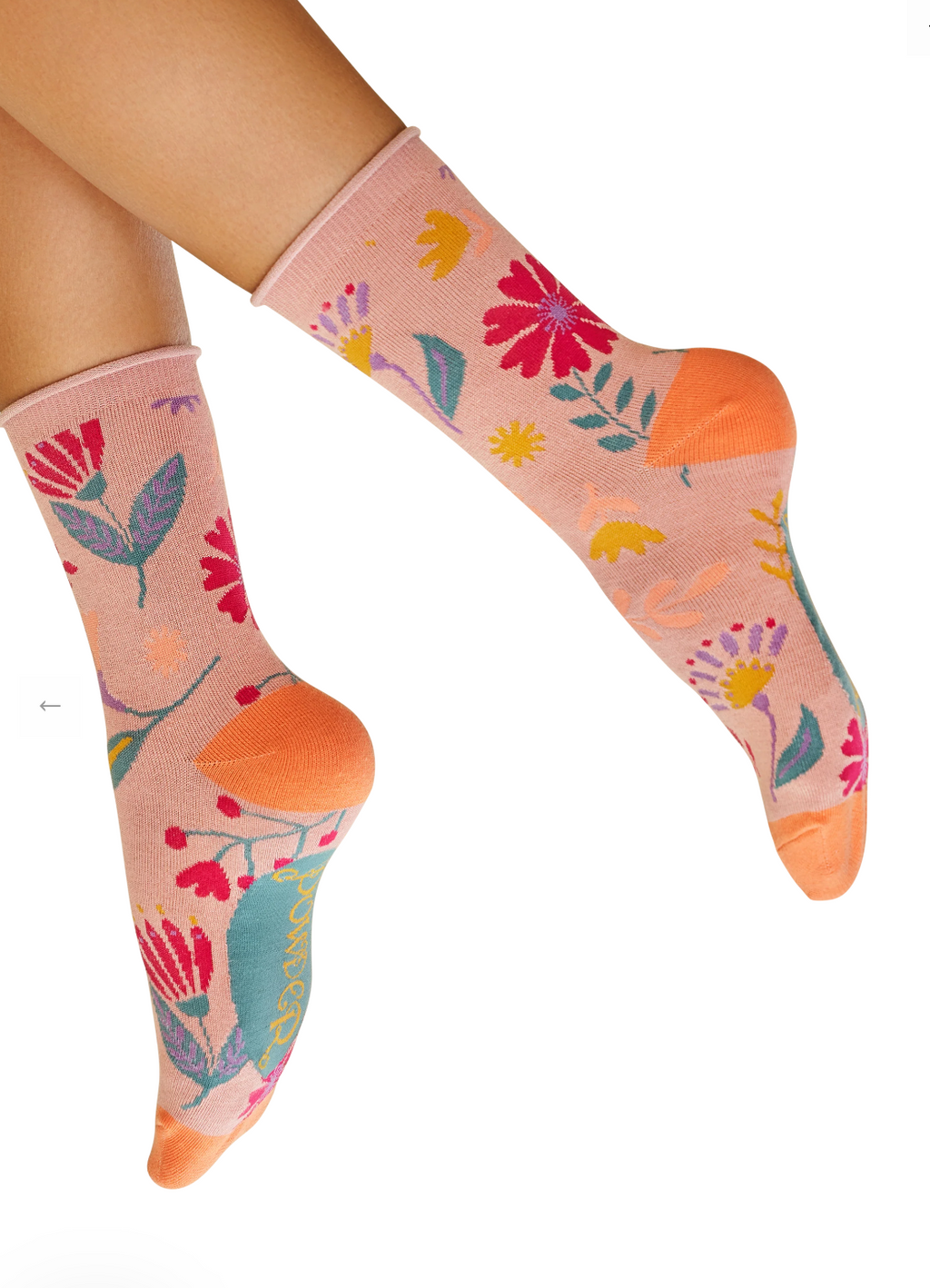 Powder Watercolour Flowers Ankle Socks