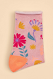 Powder Watercolour Flowers Ankle Socks