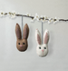 East of India Small Hanging Rabbit Head - Cream