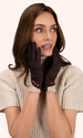 Powder Rowan Gloves - Chocolate & Cream