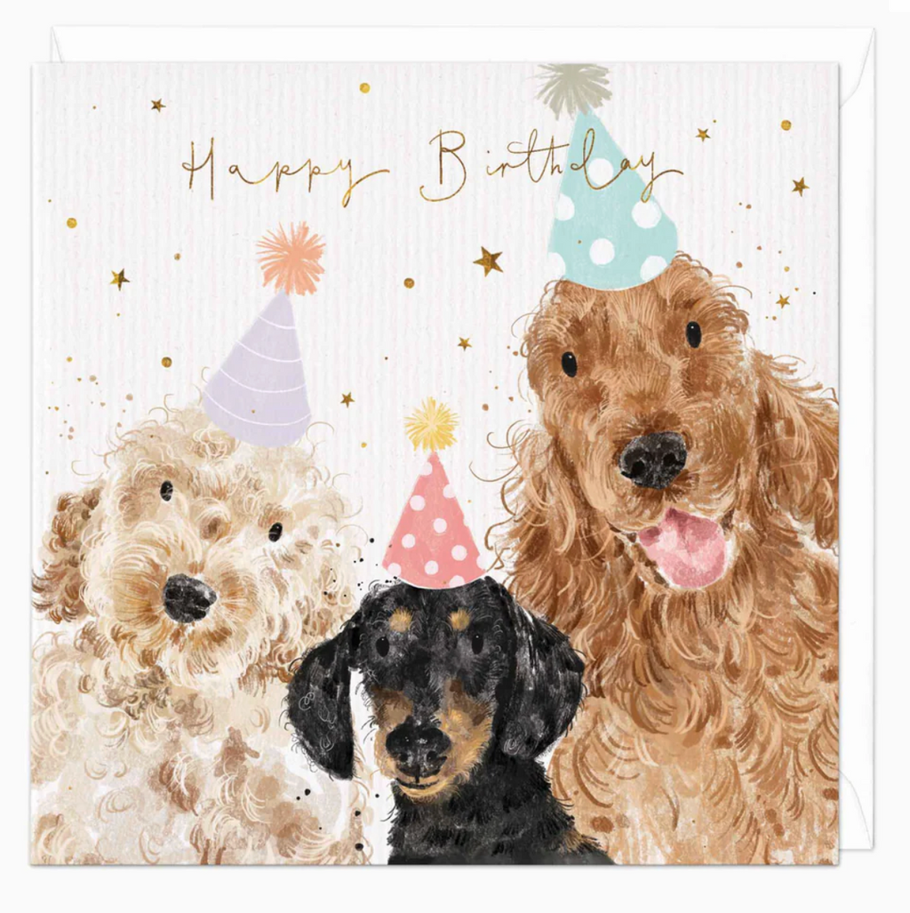 Whistlefish Party Pups Birthday Card