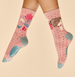 Powder Hedgehog Hunting in Leaves Ankle Socks - Petal