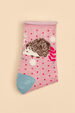 Powder Hedgehog Hunting in Leaves Ankle Socks - Petal
