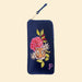 Powder Velvet Glasses Pouch - Floral Tiger Face in Indigo