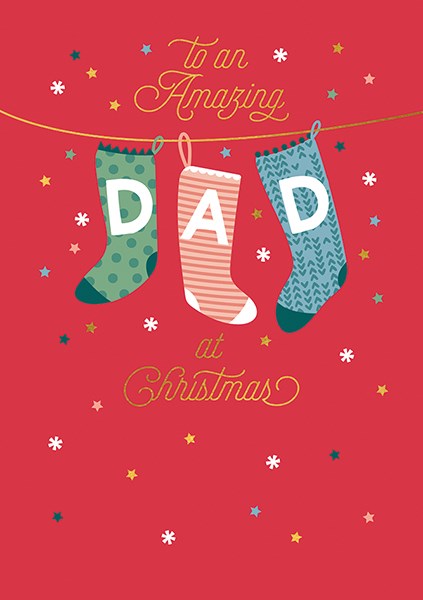 The Art File Dad Stockings Christmas Card