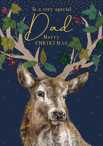 The Art File Special Dad Reindeer Christmas Card