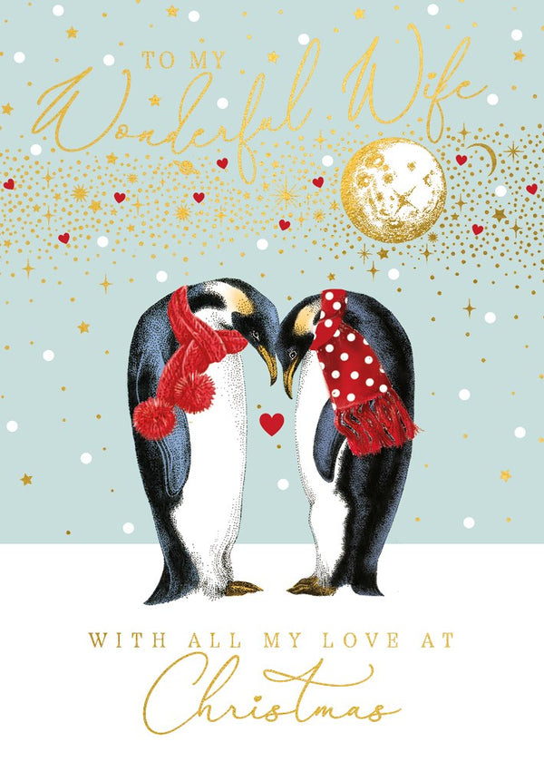The Art File Wonderful Wife Penguins Christmas Card