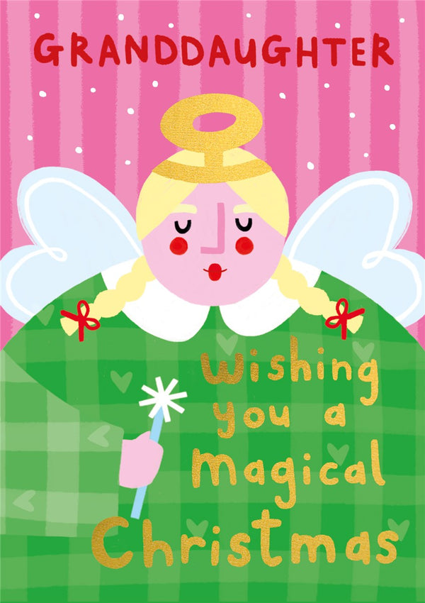 The Art File Granddaughter Angel Christmas Card