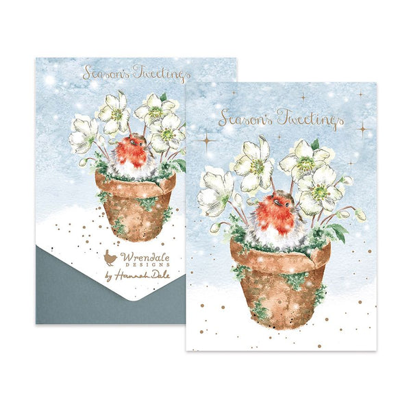 Wrendale 'Season's Tweetings' Robin Christmas Cards Set of 8