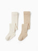Zara Baby Two Pack Cream & Beige Baby Tights