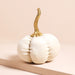 Lisa Angel Small Cream Velvet Pumpkin Standing Decoration