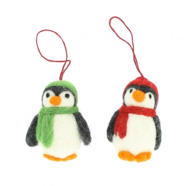 Fiona Walker Christmas Penguin with Scarf Decoration
