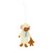 Fiona Walker Nightshirt Mouse with Gingerbread Man Christmas Decoration