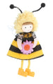 Gisela Graham Fabric Bee Girl with Flower Decoration