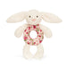 Jellycat Blossom Cream Bunny 'Berry' Ring Rattle