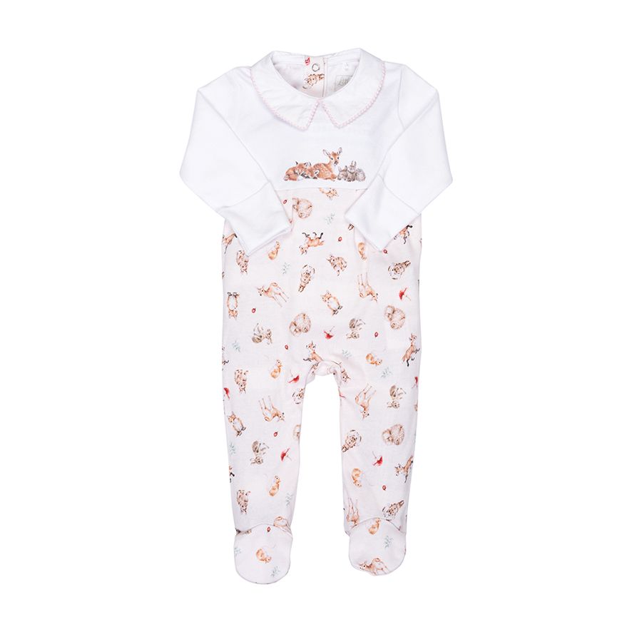 Wrendale 'Little Forest' Woodland Animal Printed Babygrow