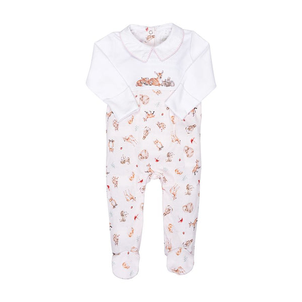 Wrendale 'Little Forest' Woodland Animal Printed Babygrow